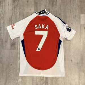 BUKAYO SAKA 2024/25 EPL Arsenal FC Red Home Kit Soccer Jersey – Men’s L